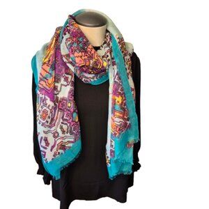 NWT Fraas Southern Horizon Mosaic Tile Scarf